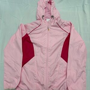 Danskin Pink and Red Raincoat Lightweight Water-Resistant